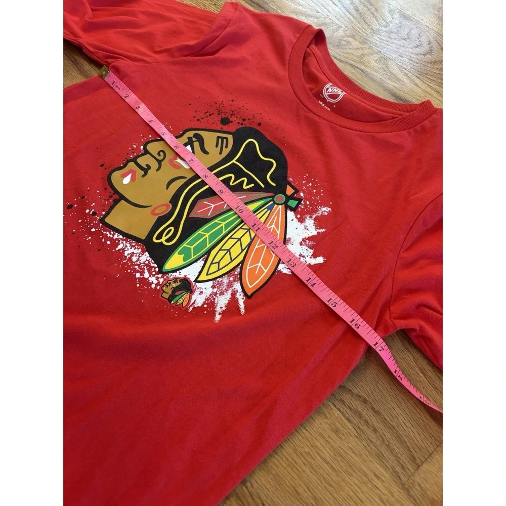NWT Chicago Blackhawks‎ NHL Long Sleeve Shirt Size Youth 14/16 XL Red Hockey